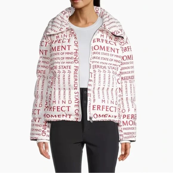 PREOWNED $650 PERFECT MOMENT RED PERFORMANCE SKI STATE DUVET DOWN PUFFER SZ LG - Picture 3 of 10